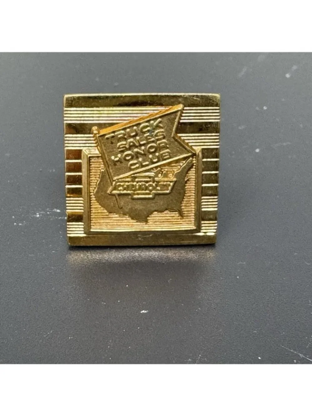Chevrolet Truck Sales Honor Club 12KGF Gold Filled Vintag Tie Bar Clip Cufflinks